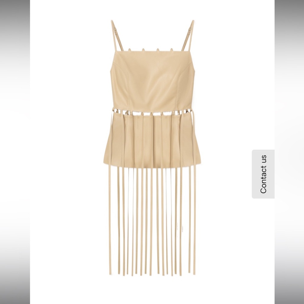 Nanushka Tan Fringe Tank Top